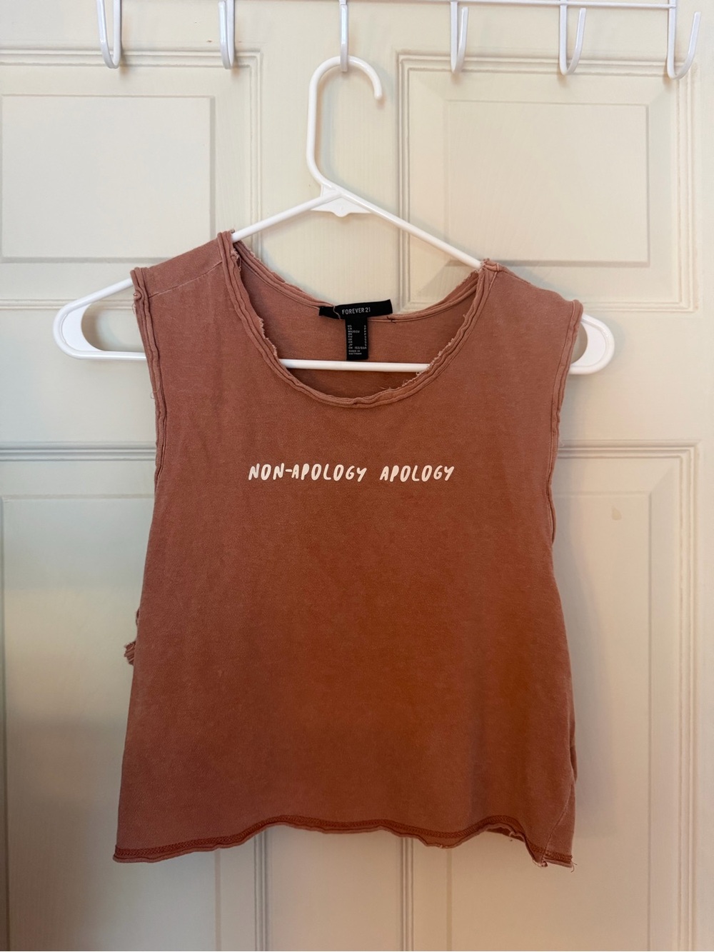 Forever 21 Dusty Rose 'Non-Apology Apology' Muscle Tank